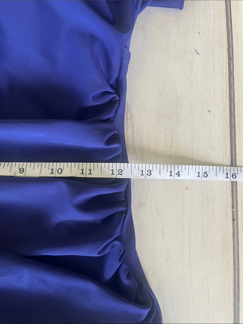 NWOT EoMenie Navy Ruffle One-Piece Ruched Swimsuit - Picture 7 of 12